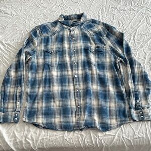 Lucky Brand Blue and White Checkered Casual Shirt